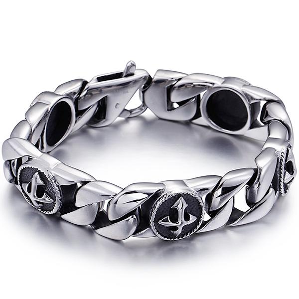 Religious Cross Bracelet for Man Retro Stainless Steel Men's Bracelets & Bangles Jewelry Mannen Armbanden Gentlemen Party Gifts