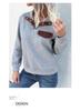 Retro Patchwork Stand Collar Cotton Hoodie for Women - Autumn/Winter Collection
