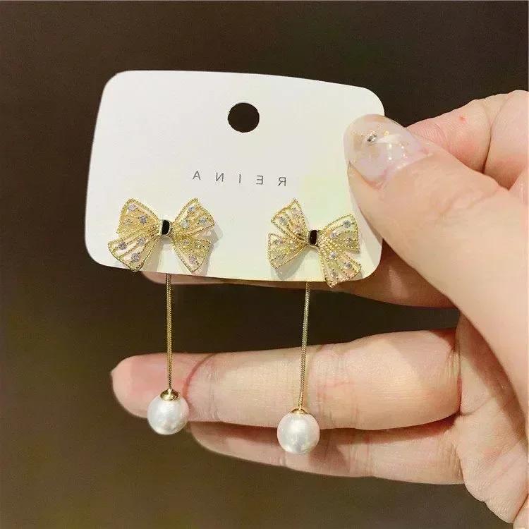Geometric Square White Crystal Pendant Earrings For Women Fashionable Personalized Daily Accessory Party Jewelry Birthday Gifts