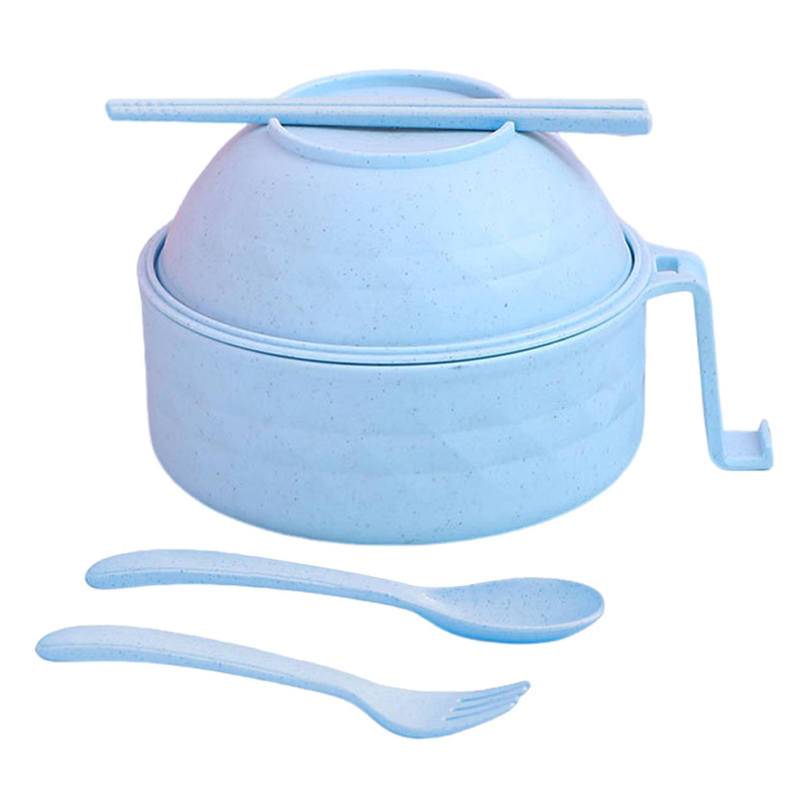 

Микроволновая печь Рамен Чаша Лапша быстрого приготовления Анти-горячая Плита С Ручкой Для Домашней Кухни синий