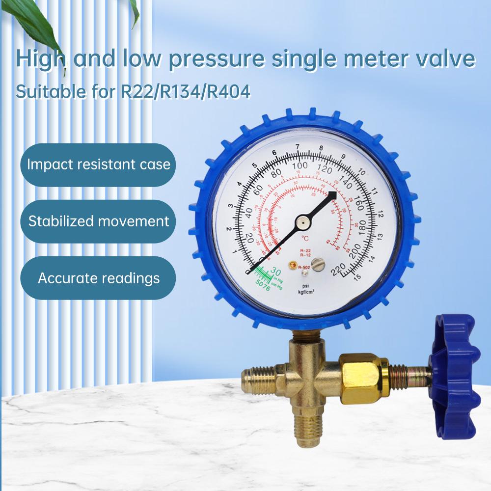 220PSI 500PSI Professional Air Conditioning Refrigerant Recharge Pressure Gauge Manometer High And Low Pressure Gauge Valve