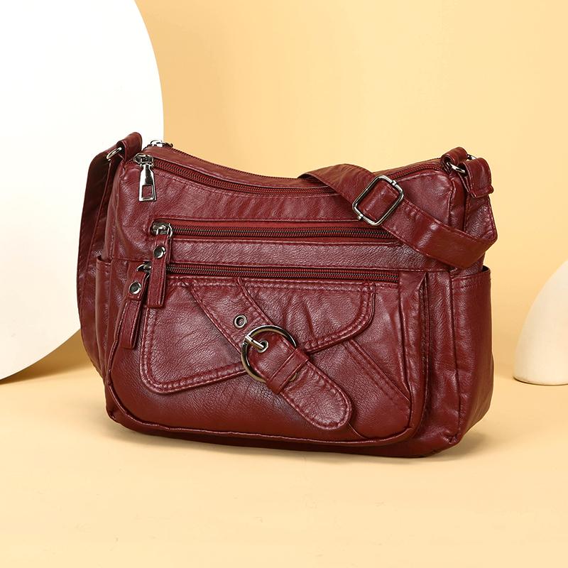 Vintage Women's Shoulder Bag Large Capacity PU Middle-aged Mother Bag