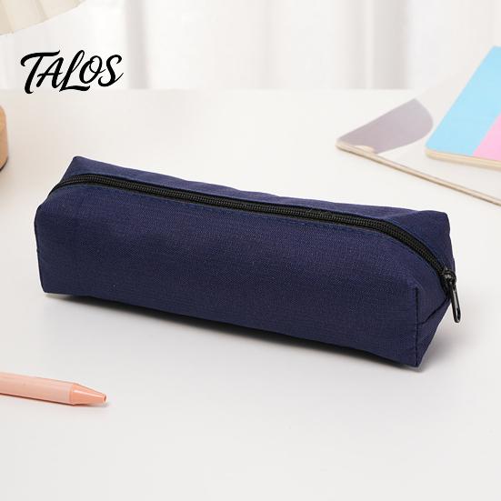 Wide-mouth Zipper Pouch Oxford Pencil Case, Large Capacity Pen for Students, Nylon Fabric Bag Simple Stationery Office School Travel Storage Case