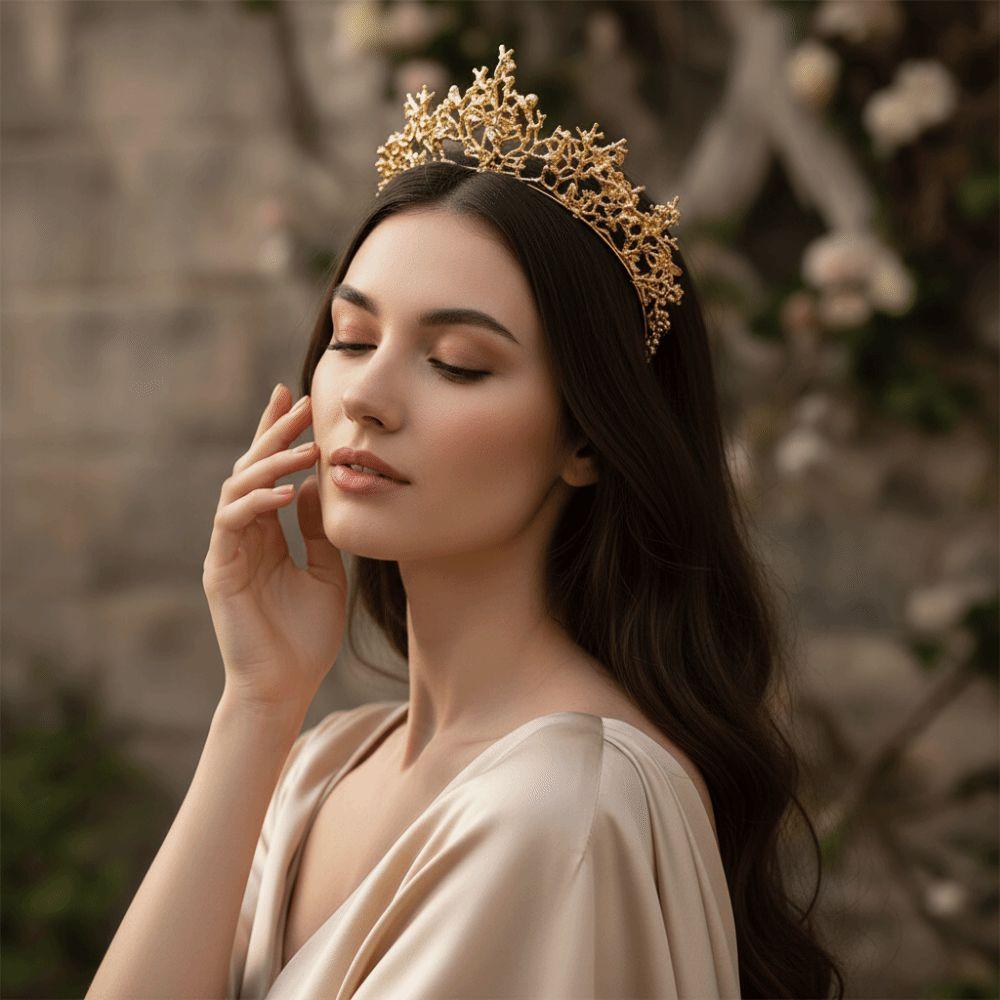 Hair Hoop Retro Crown Bar Mitzvah Crown Bride Tiaras Elegant Metal Princess Crowns  Hair Ornaments