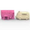 3D DIY Flower Pots Mold Silicone Concrete Mold Animal Car Shape Silicone Vase Molds for Crafting Concrete Candle Holders