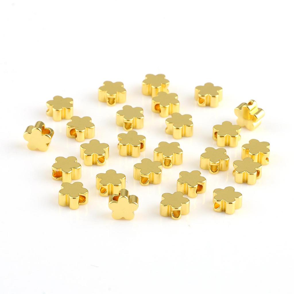 10pcs Copper Beads Charms Cross Heart Star Moon Beads Plated Crafts Color Retention Beads for Jewelry Making Diy Bracelet Necklace
