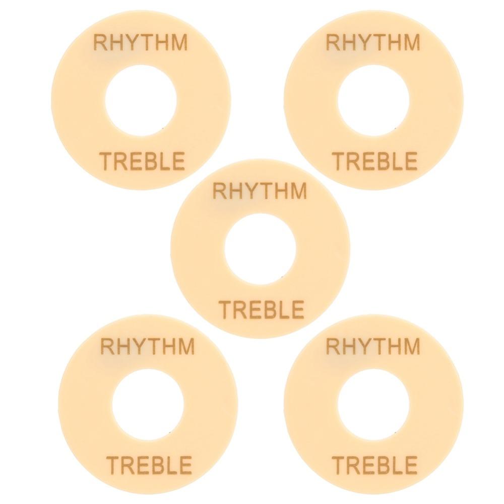 5PCS Cream+Gold Letter Toggle Switch Washer Plastic Guitar Switch Ring Electric Guitar