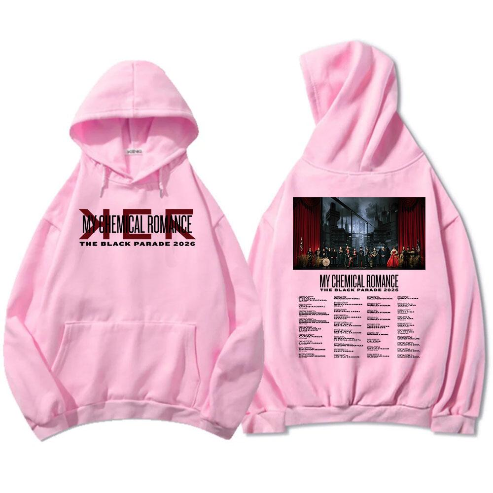 THE BLACK PARADE 2026 Tour Hoodies Rock Band My Chemical Romance Sweatshirts Winter Long Sleeve Fleece Print Hoody