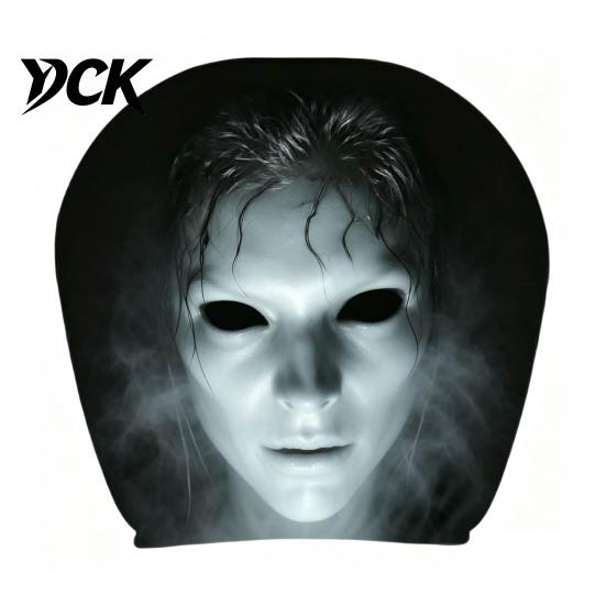 Removable Headrest Protector Universal Car Cover, Scary Face Protective Seat Cover for Most Vehicles, Easy to Install Automotive Interior Accessories