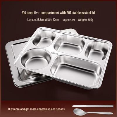 Yipan Stainless Steel Divided Lunch Tray