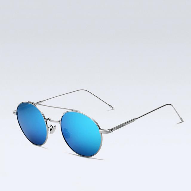 

VEITHDIA солнцезащитные очки унисекс с поляризационным покрытием, зеркальные солнцезащитные очки, круглые мужские очки для мужчин/женщин синий