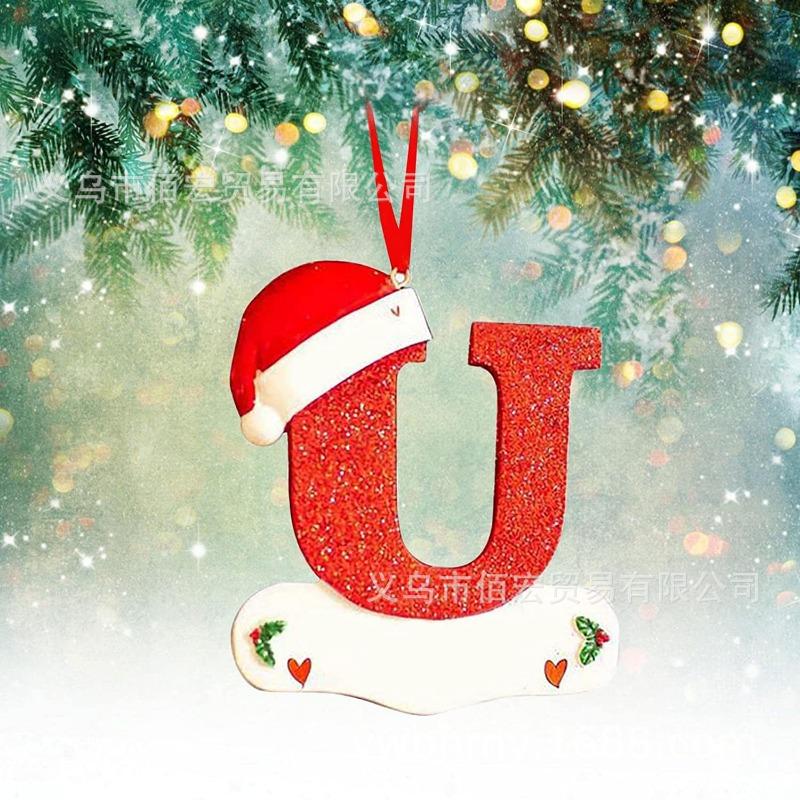 1pc Christmas Tree Decoration for Home 2025 Letter Pendant Pendant Xmas 2026 New Year Decor Ornament Noel supplies accessories