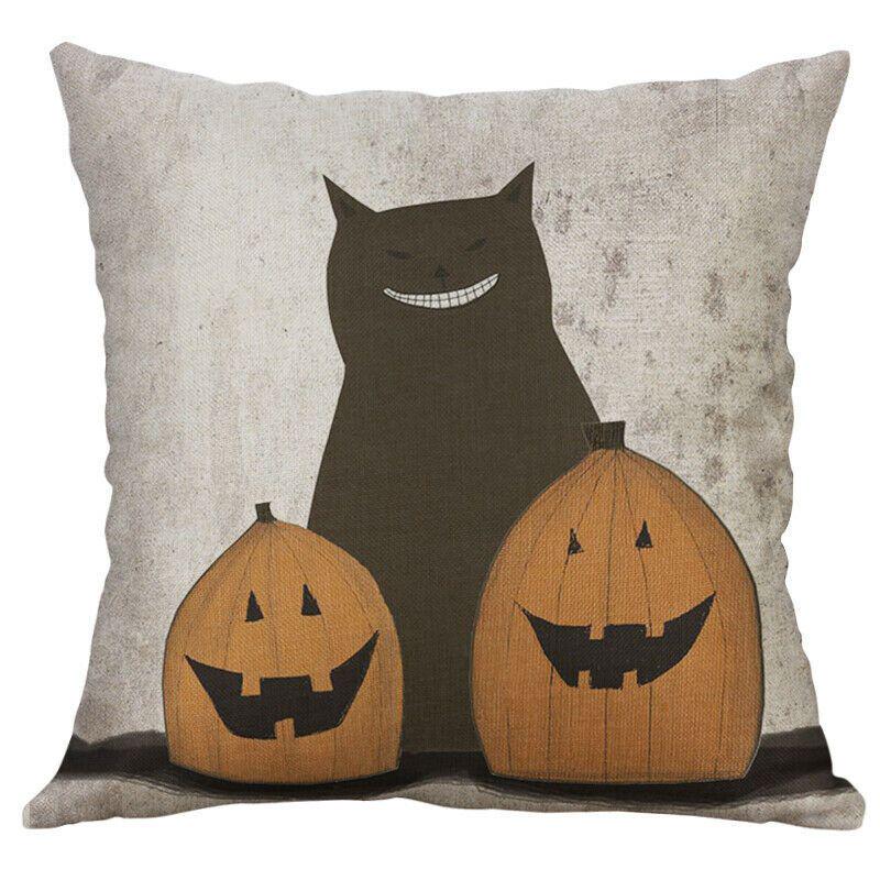 Vibrant Halloween Animal Print Cushion Cover Cotton Linen Pillow Case For Festive Home Decor
