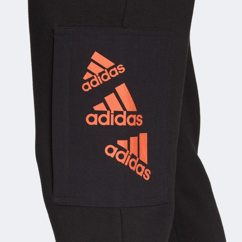 Adidas Logo Print Drawstring Joggers With Elastic Waist Men Bottoms Black HL9375
