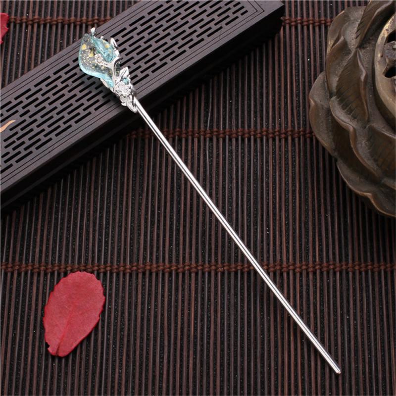1PCS Vintage Chinese Style Hanfu Hair Chopsticks Hairpin Women Metal Glaze Hair Fork Woman Jewelry Hair Clip Hair Stick