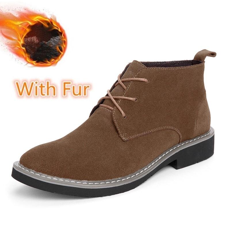 

Мужские ботинки, модные замшевые кожаные ботильоны, удобная мужская повседневная обувь, теплые зимние ботинки для мужчин, нескользящие зимние ботинки 40
