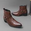 Men's Pointed Toe High-top Chelsea Boots – Large Size British Style Leather Casual Shoes