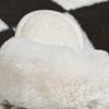 Daiso Block Check Fleece Lining Clogged Living Room Shoes 220 240 Mm Ivory