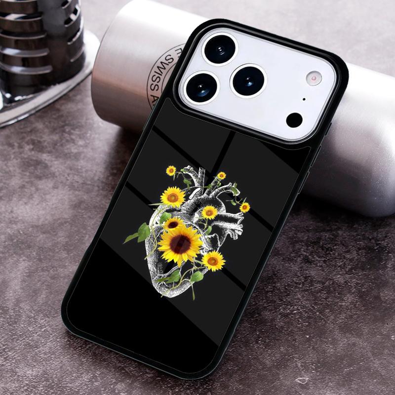 Flower Heart Phone Case for iPhone 17 16 15 Pro Max Air 14 13 12 11 Plus Shockproof Cover