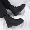 Martin Boots Men's New Spring Black Locomotive Tooling Boots High-top Soft Leather Waterproof Casual Leather Boots