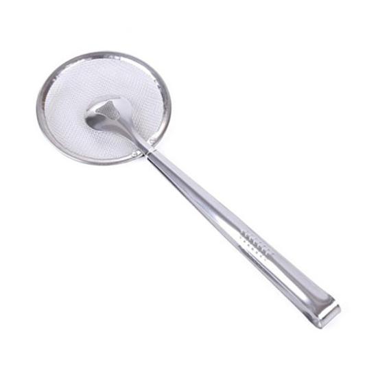 

Round Long Handle Stainless Steel Colander Oil Filter Fried Food Grid Scoop срібний