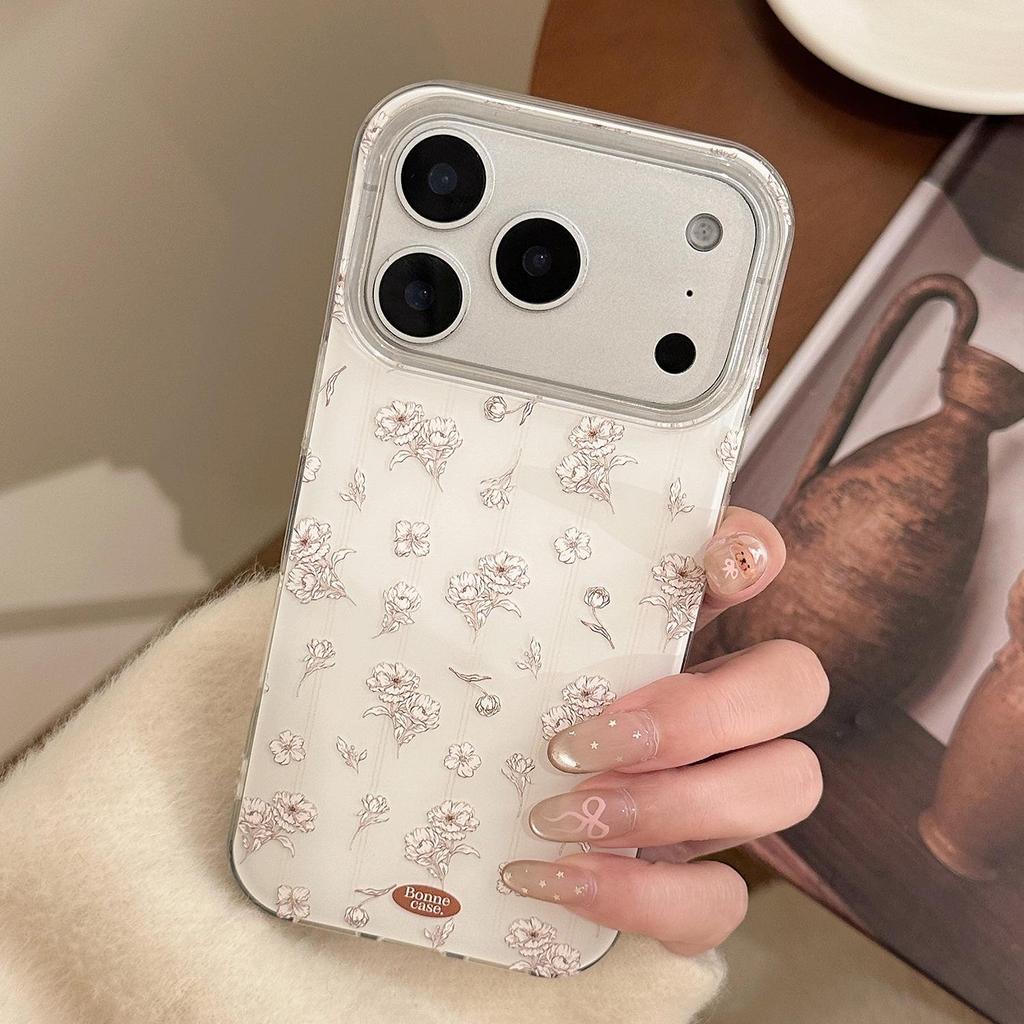 Artistic White Floral Phone Case for iPhone 16, iPhone 17, and iPhone 17 Pro Max