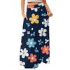 Damen Lässig Freizeit Faltbar Blumenmuster Hohe Taille Mit Tasche Drapierter Entspannter Langer Maxi-Rock