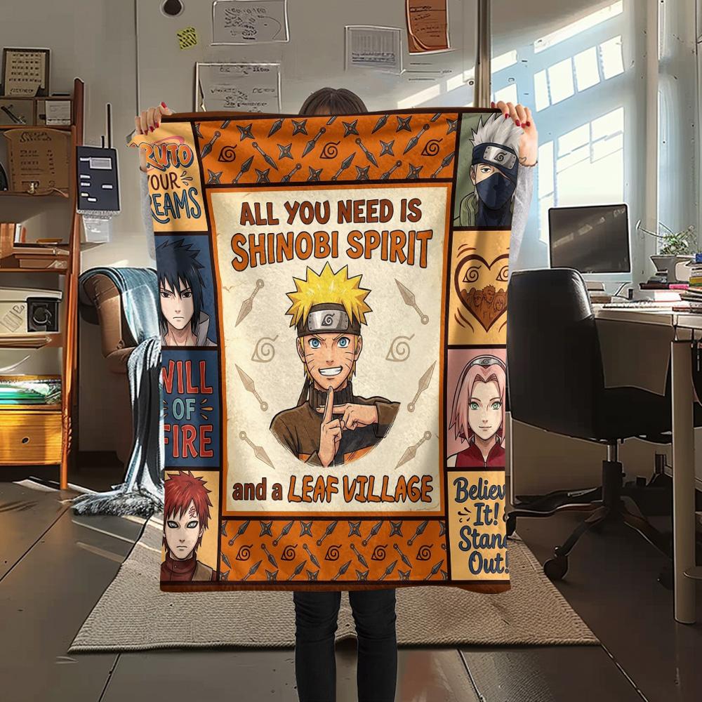 1PC Naruto Patterned Flannel Blanket Suitable For All Seasons For Home Decor Warmth And Comfort Gifts Holiday Present