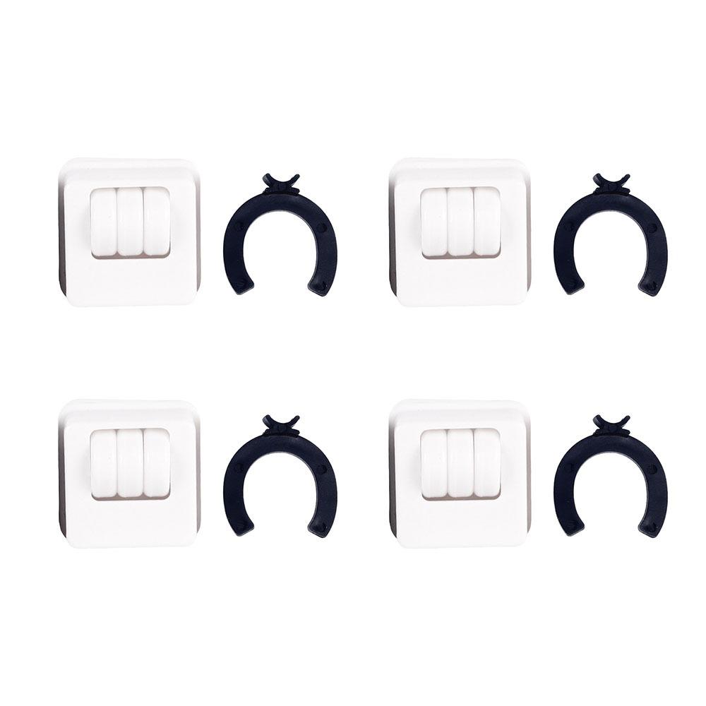 4Pcs Portable Self Adhesive Universal Wheel Mute With Brake Self Adhesive Pulley Mini Pulley Base Furniture Move Accessories