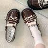 Small leather shoes women's spring and summer 2025 new bow Japanese British style platform French Mary Jane single shoes