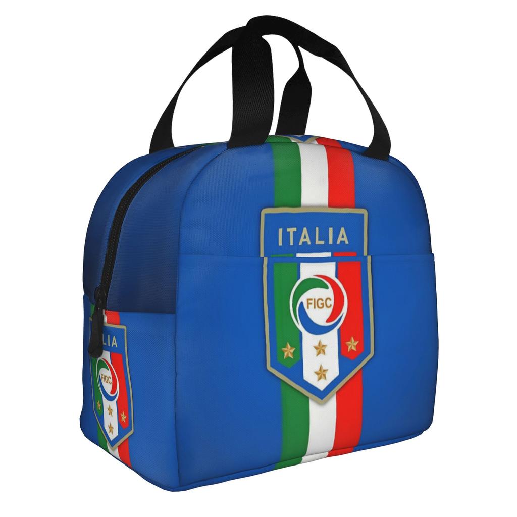 Soccer Italia Figc Insulated Lunch Bag for Camping Travel Italyan Football Lover Waterproof Thermal Cooler Bento Box Women Men
