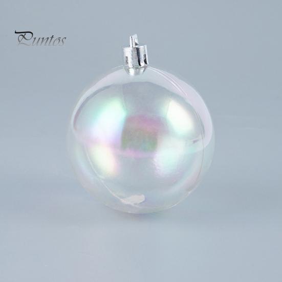 12/24/36Pcs 4CM Christmas Iridescent Ball Clear Shatterproof Reusable DIY Holiday Decoration Xmas Tree Hanging Ball Ornament Pendant Party Festival