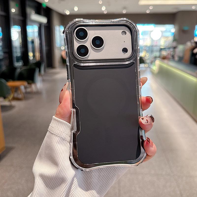 For IP17promax Magnetic Waist Beautiful Solid Color Skin Feel TPU Three-in-one Mobile Phone Case for Apple 17 Mobile Phone Case