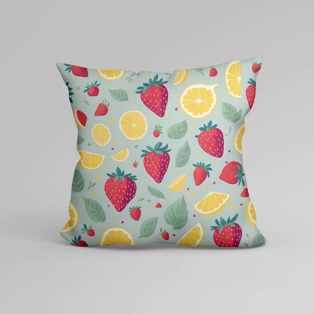 Luxury Home Decor Cushion Cover Office Sofa Cushion Cover Summer Fruit Lemon Strawberry Pattern Pillow Cover