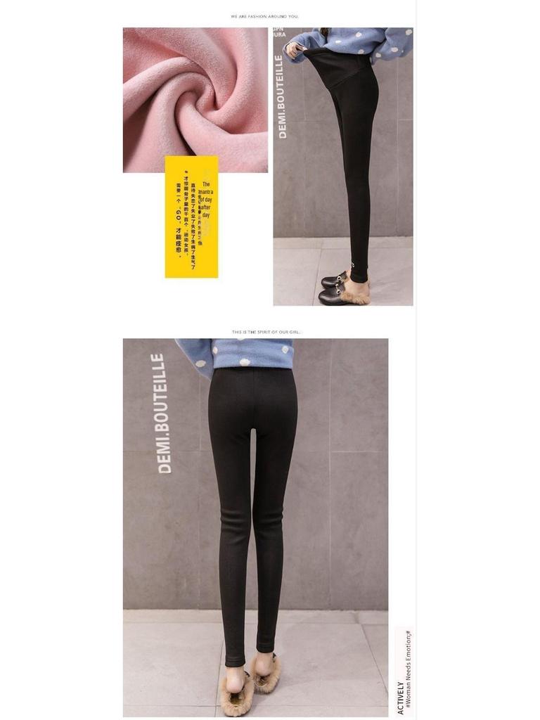 Umstandsmode Modische Übergröße Bauchstütz-Leggings, Herbst/Winter-Stil, Samtgefüttert, Dicke & Warme Hose