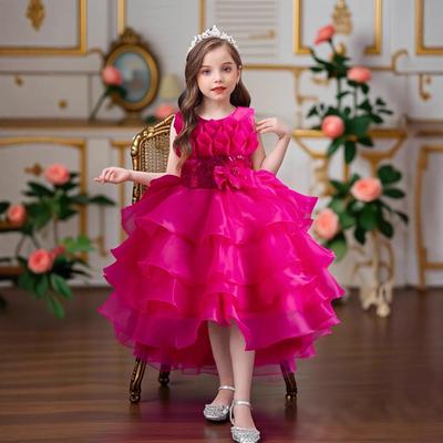Neues bauschiges Kuchenrock-Blumenmädchen-Prinzessinnenkleid für Partys und Geburtstage
