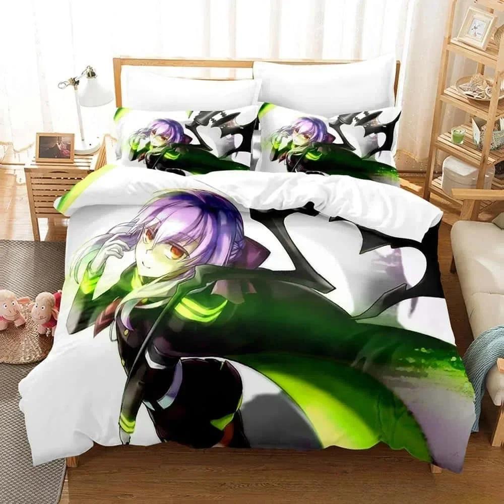 3D  Seraph of the End Printed Bed Set Duvet Cover Pillowcase Bedding Set Bed Linen Sheet Quilt Cover Full Queen King Size