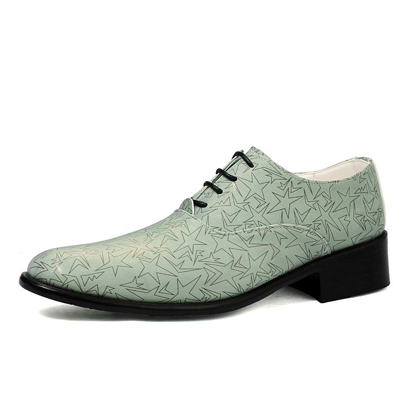 MódaLuxus Pánské Kožené Společenské Boty do Kanceláře Vysoké Kvality Pánské Společenské Šaty Boty Zelené Ležérní Boty Potištěné Výškové Boty