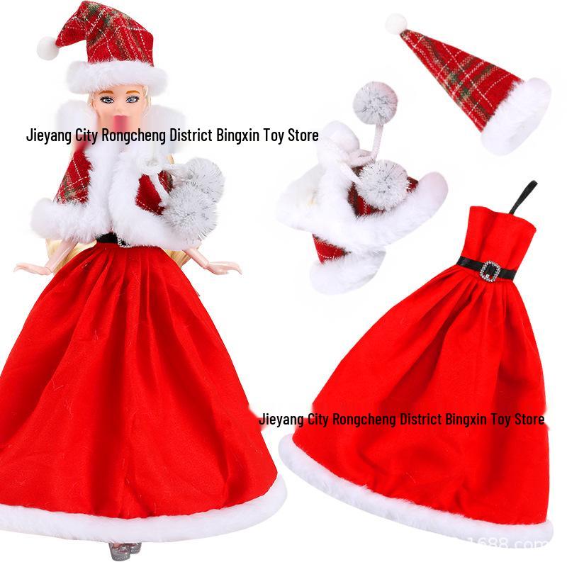 11-inch Barbie Doll Fashion Christmas Dress Set - 30cm Holiday Clothing Series