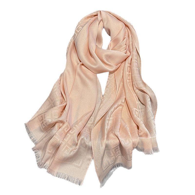 Neuer Frühlings-Imitationsseidenschal für Damen Mode-Schal Hochwertiger eleganter Schal Tentakel-Baumwolle Vielseitiger Seidenschal