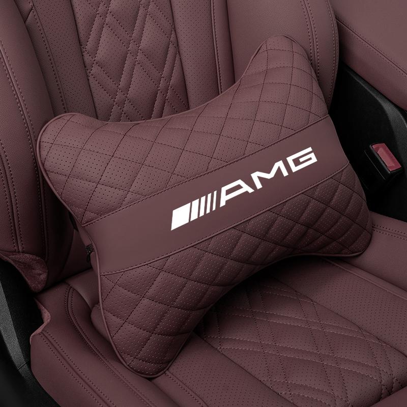 GLC GLB Car Leather Headrest Seat Lumbar Pillow Accessories For Mercedes Benz AMG W203 W206 W220 W205 W211 W177 W204 W213 W214