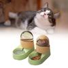 Pet Water Food Dispenser Transparent Removable Automatic Cat Feeder Waterer Set for Dog Puppy