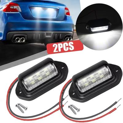 Car License Number Plate Light for SUV Truck Trailer Van Tag Step Lamp 6 LED White Bulbs Car Accessories License Plate Lights