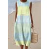 Summer new sleeveless pocket casual printing temperament long dress dress slim dress