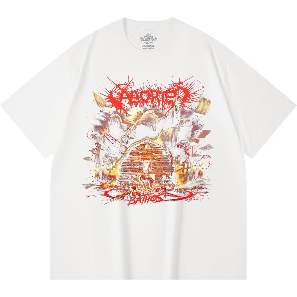 230 Gsm %100 Pamuk Heavy Metal Tişört Rock Grubu Popüler Müzik Baskılı Unisex Ağır Pamuk Tişört