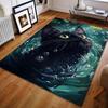 1PC Black cat gazing into bubbles Carpet for Living Room Bedroom Sofa Home Decor Rus Non-slip Floor Mat Luxury Gift