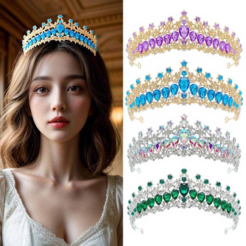 Luxury Zinc Zinc Alloy Princess Crown Shiny Bridal Headwear Trendy Girls Party Headbands  Themed Parties
