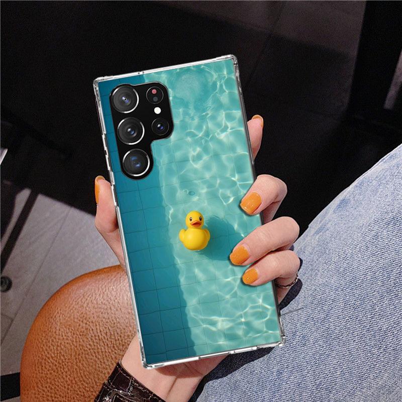 Rubber Ducks Swimming Pool Phone Case For Samsung Galaxy S24 S25 Edge S26 Ultra S23 S22 S21 Plus S20 FE + Personalized Print Cov