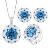 Jewelry Copper Bottom Gold-Plated Simulation Blue Spinel Round Temperament Light Luxury Women 10-8Mm