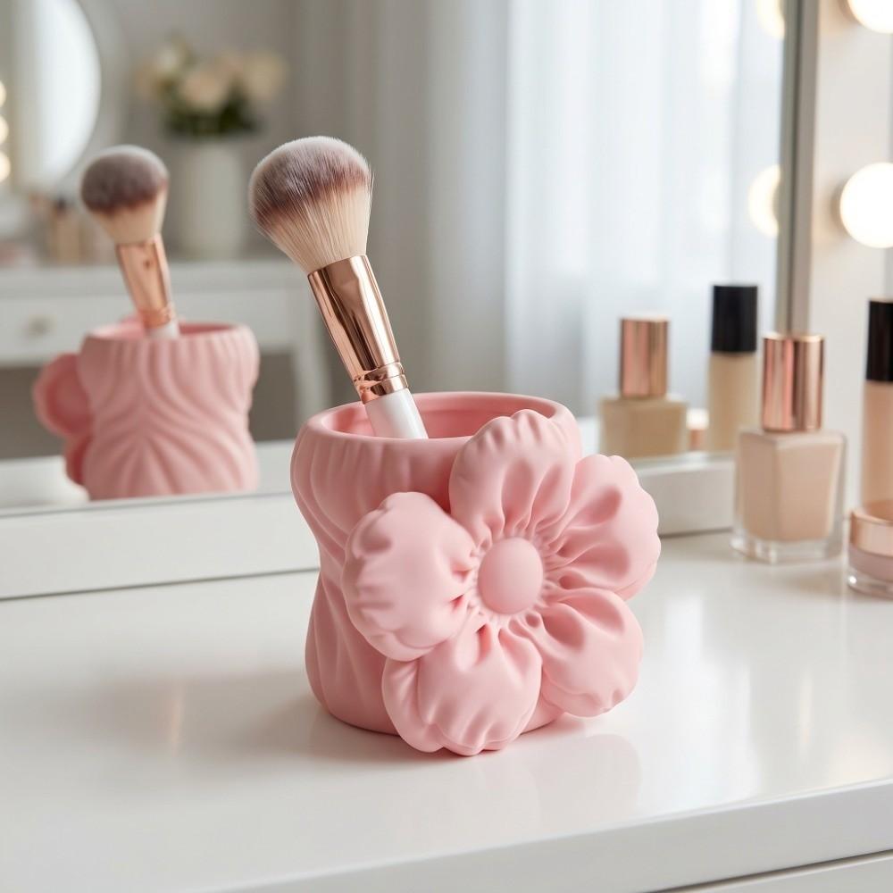 Makeup Brush Bin 3D Printed Pen Stand Simulation Floral Model  Home Table Settings